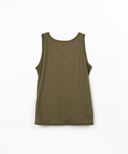 Top de malha em algodão orgânico e linho