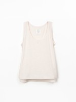 Top en maille en coton biologique et lin