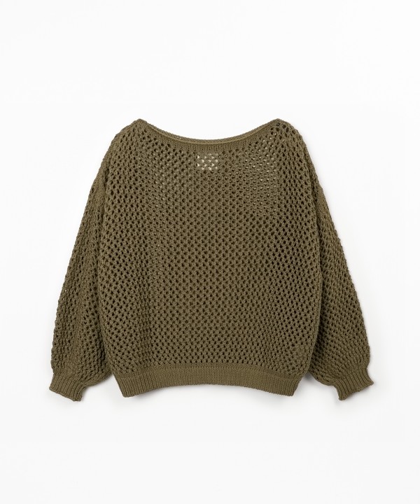 Cotton and recycled cotton knit sweater