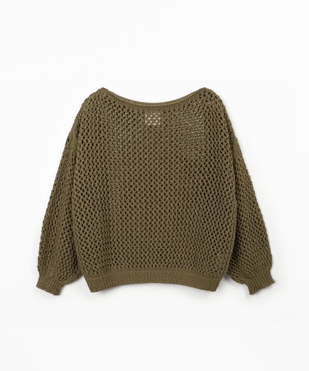 Cotton and recycled cotton knit sweater