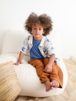 Camisa de algod�o org�nico com estampado de monstera