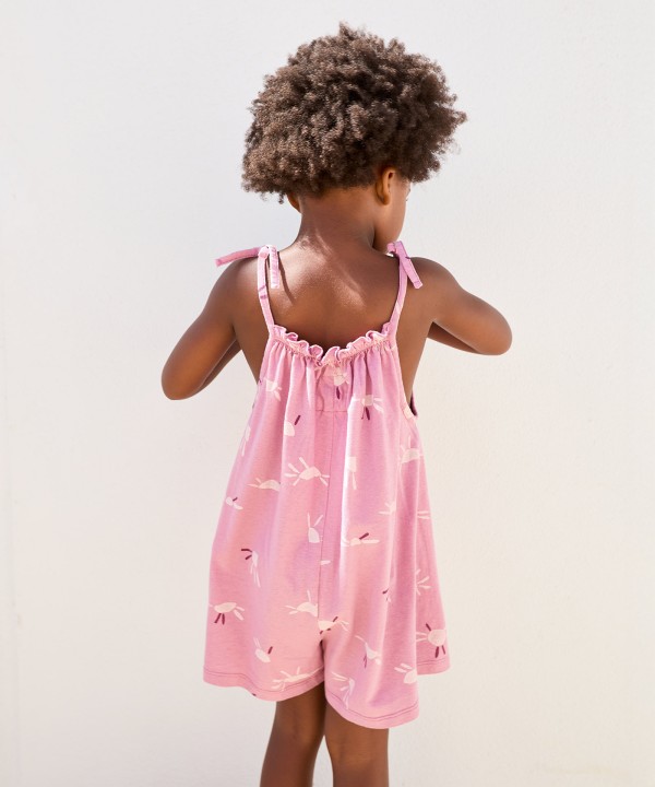 Macac�o de malha em algod�o com estampado