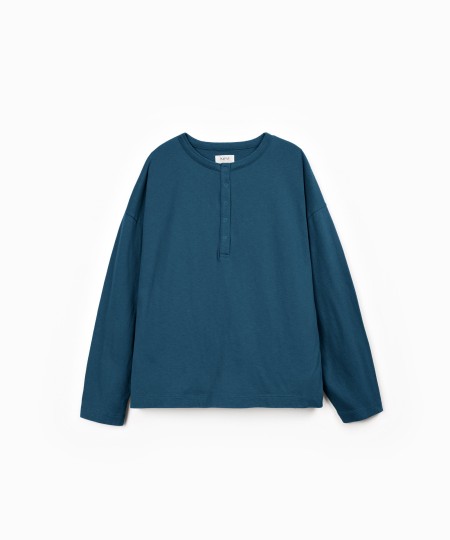 Knit sweater with organic and recycled cotton