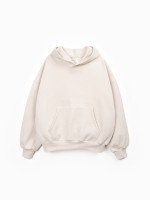 Cotton knit sweater with brushed interior
