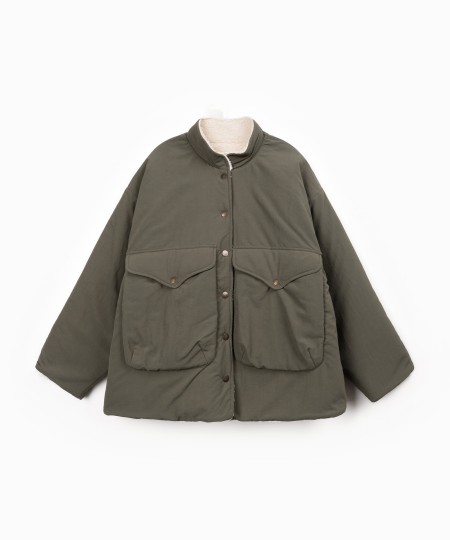 Parka with High Collar and Large Pockets
