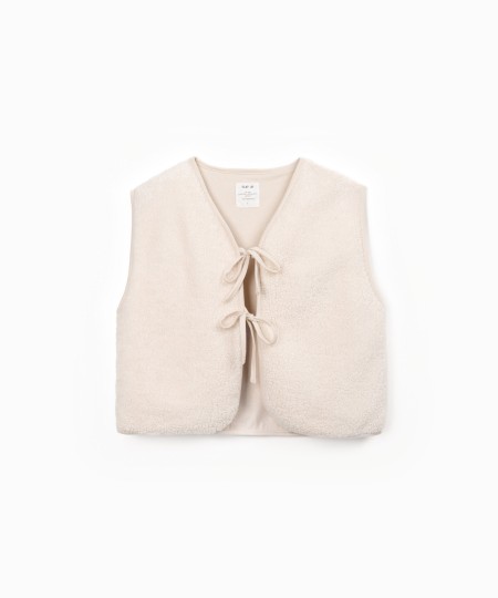 Sleeveless vest in organic and recycled cotton