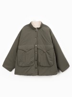 Parka with High Collar and Large Pockets