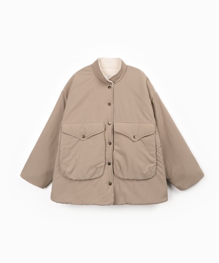Parka with High Collar and Large Pockets