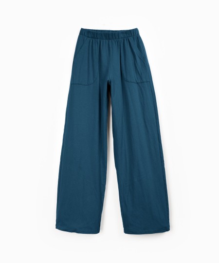 Jersey trousers with elastic waistband