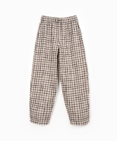 Cotton Check Pattern Trousers