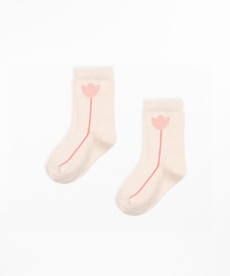Jacquard socks with flower pattern