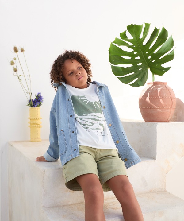 Veste en jean avec col