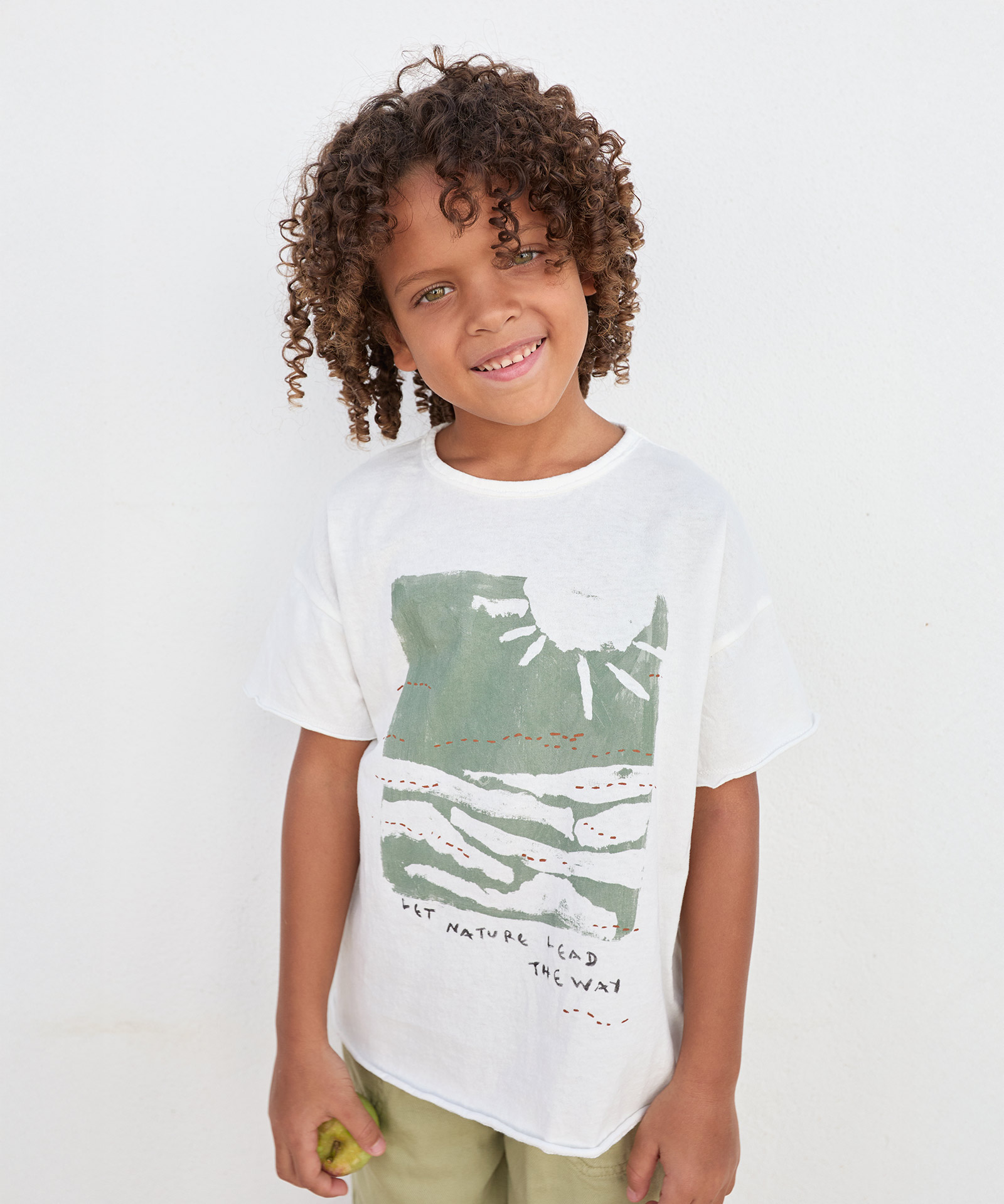T-shirt in maglina misto cotone biologico e cotone riciclato