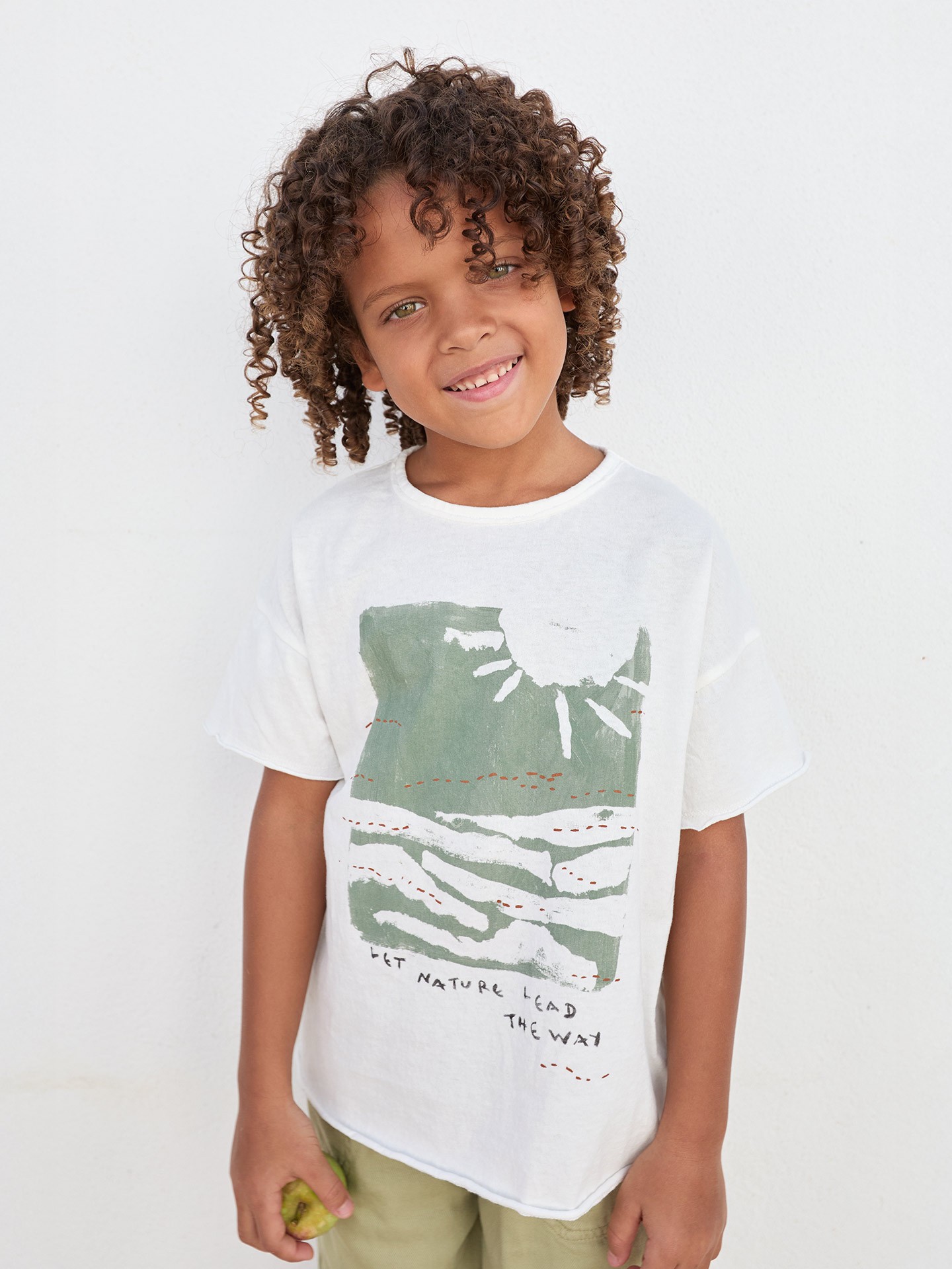 Camiseta de punto mezcla de algodón orgánico y algodón reciclado