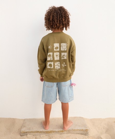 Sudadera con ilustraci�n en la espalda