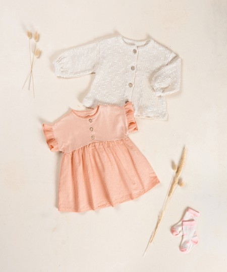 Vestido combinado de algodón orgánico y algodón reciclado