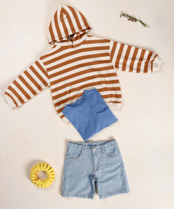 Striped hoodie sweatshirt