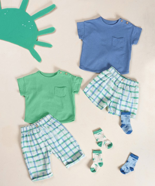 Jersey t-shirt in blend of organic cotton and recycled cotton