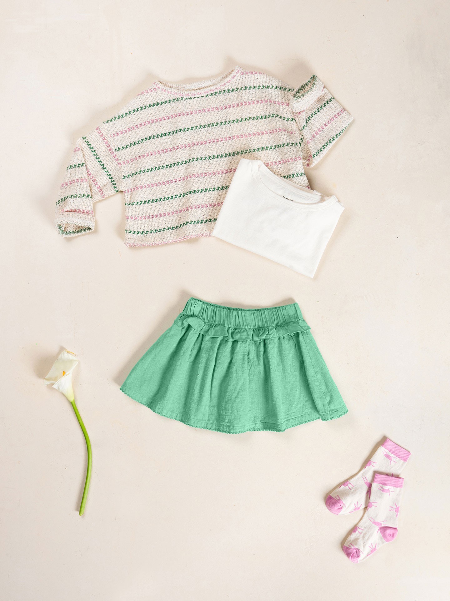 Falda-pantalón de tejido de algodón orgánico