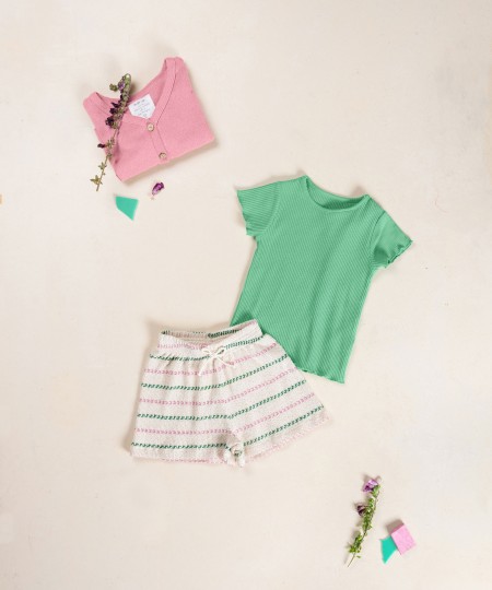 Shorts con filo Re(Play) e motivo a righe