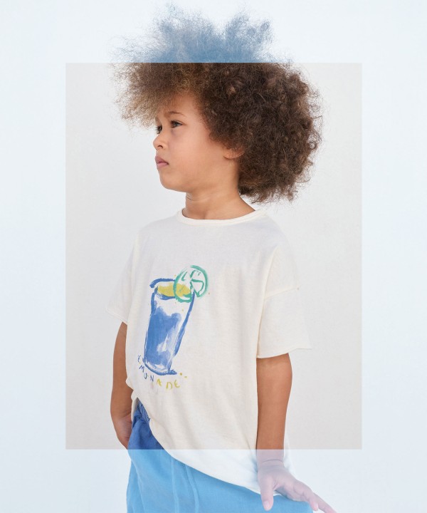 Camiseta de punto mezcla de algodón orgánico y algodón reciclado