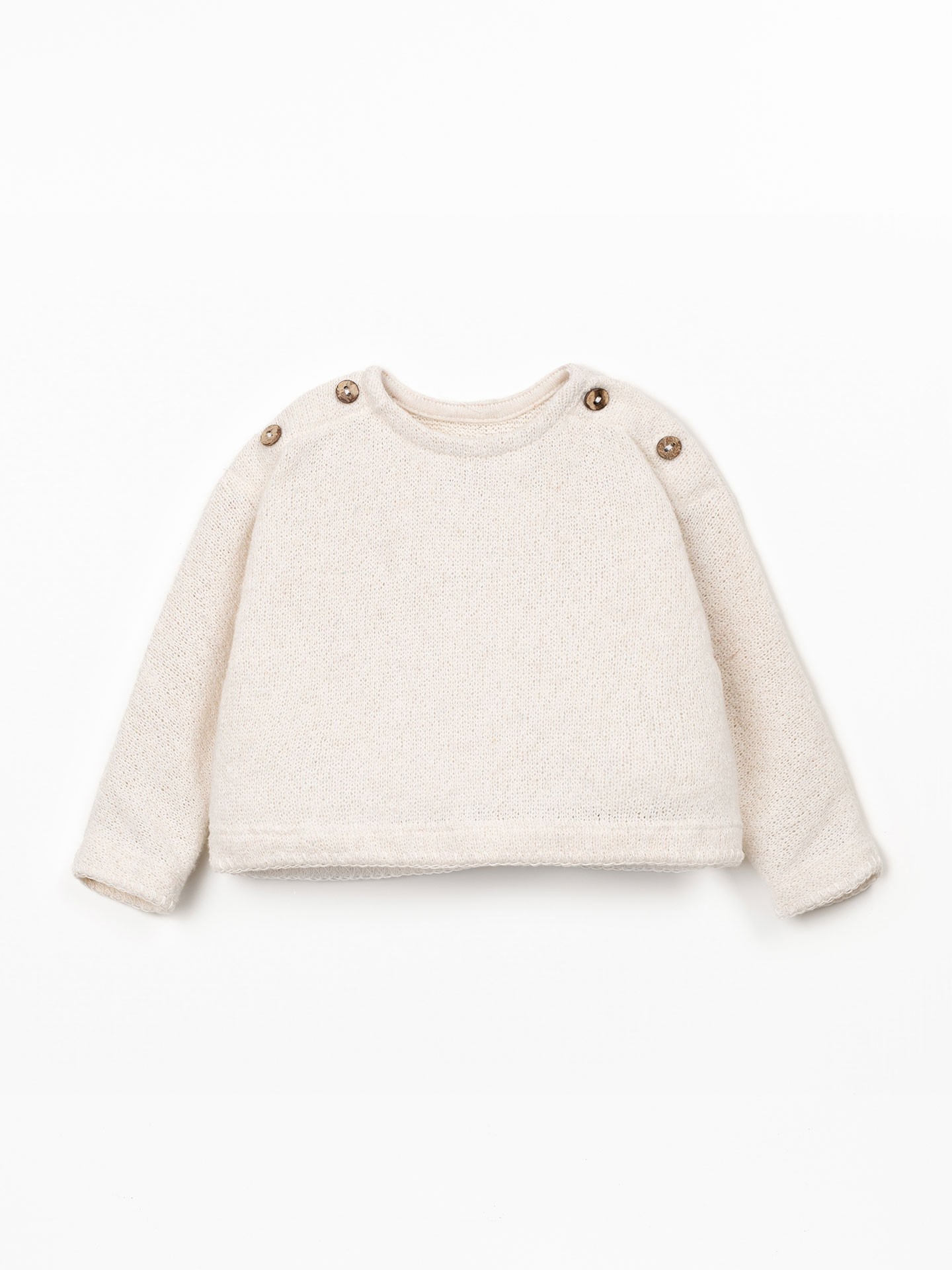 Jumper in a blend of natural and recycled fibers