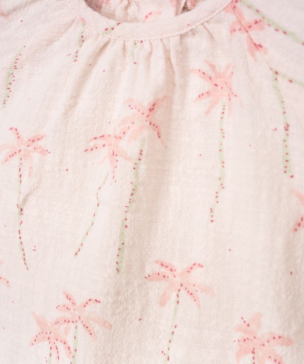 Fabric blouse with palm tree print