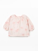 Blouse en tissu avec imprimé palmiers Blouse en tissu avec imprimé palmiers