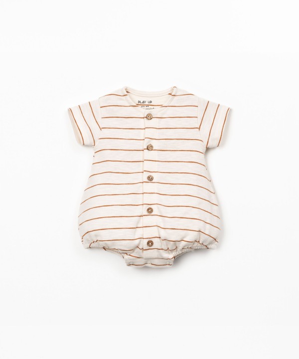 Combinaison rayée en coton biologique