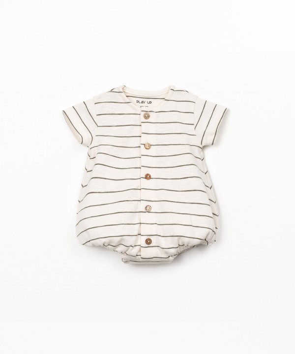Combinaison ray�e en coton biologique