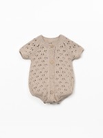 Combinaison en tricot en m�lange de coton et coton recycl�