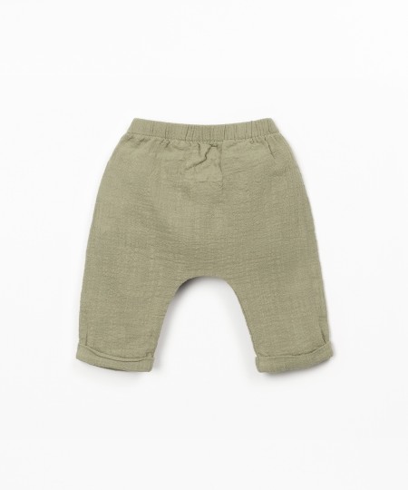 Pantaloni in tessuto di cotone biologico