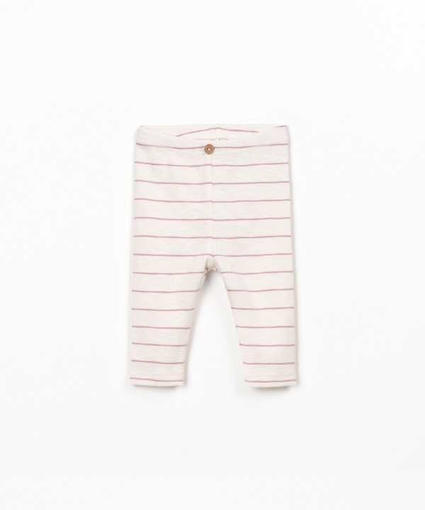 Leggings en coton biologique à rayures