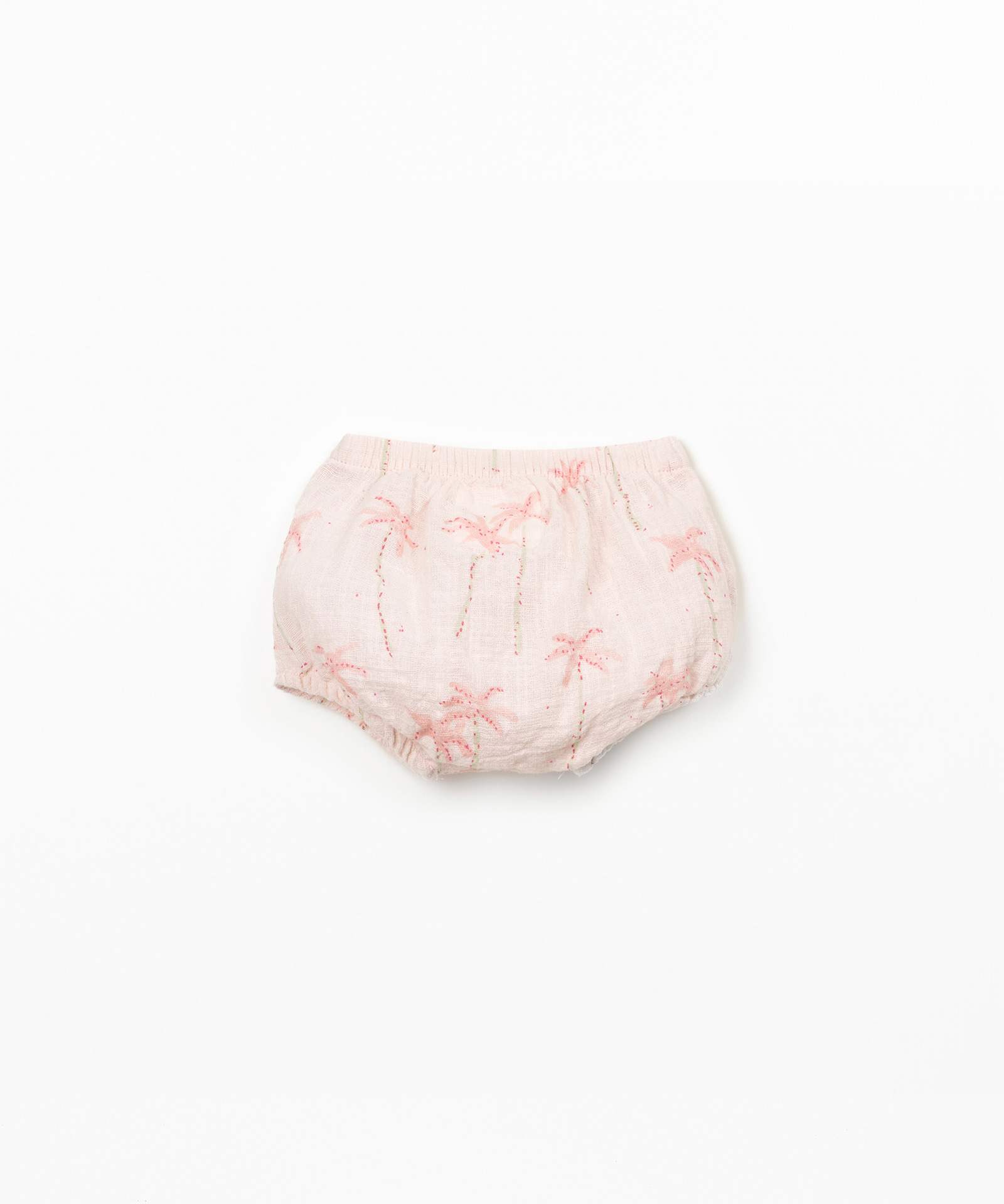 Organic cotton shorts with palm tree print