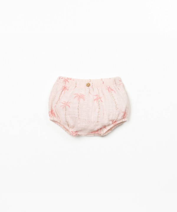 Short en coton biologique avec imprimé palmiers