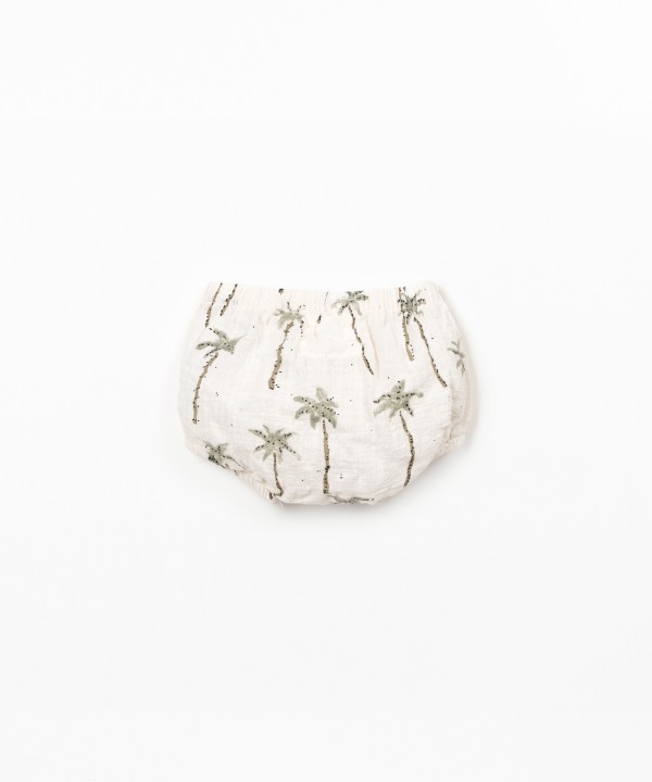 Short en coton biologique avec imprim� palmier