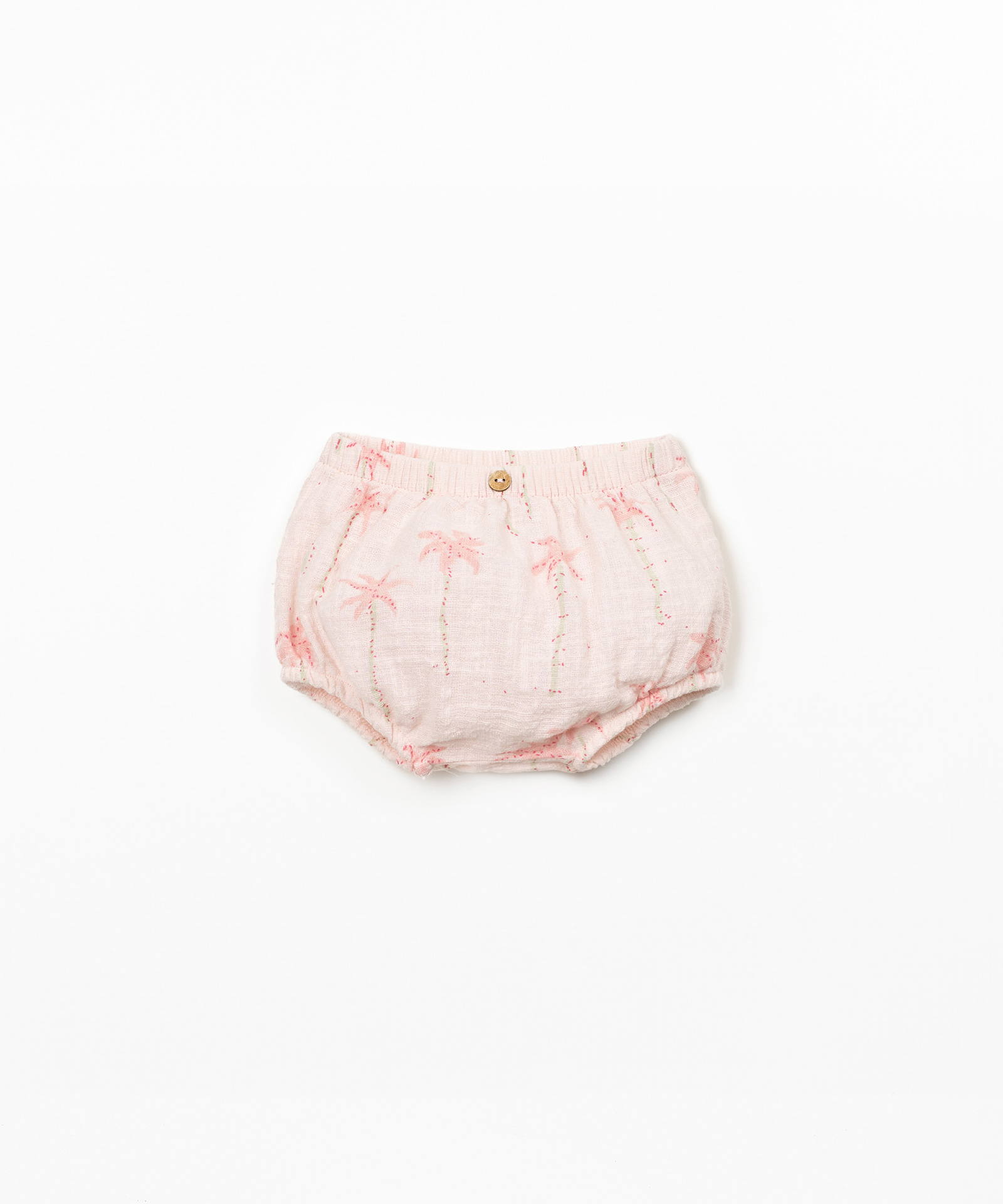 Organic cotton shorts with palm tree print