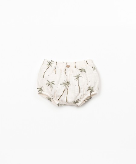 Short en coton biologique avec imprimé palmier