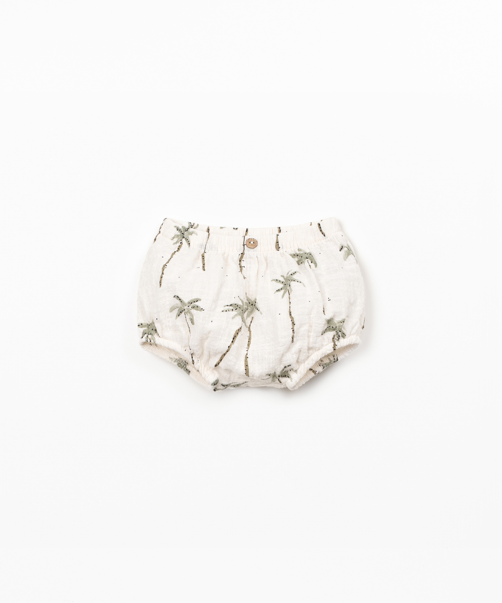 Organic cotton shorts with palm tree print