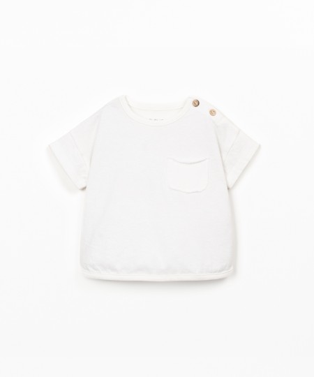 T-shirt de malha com mistura de algod�o org�nico e algod�o reciclado