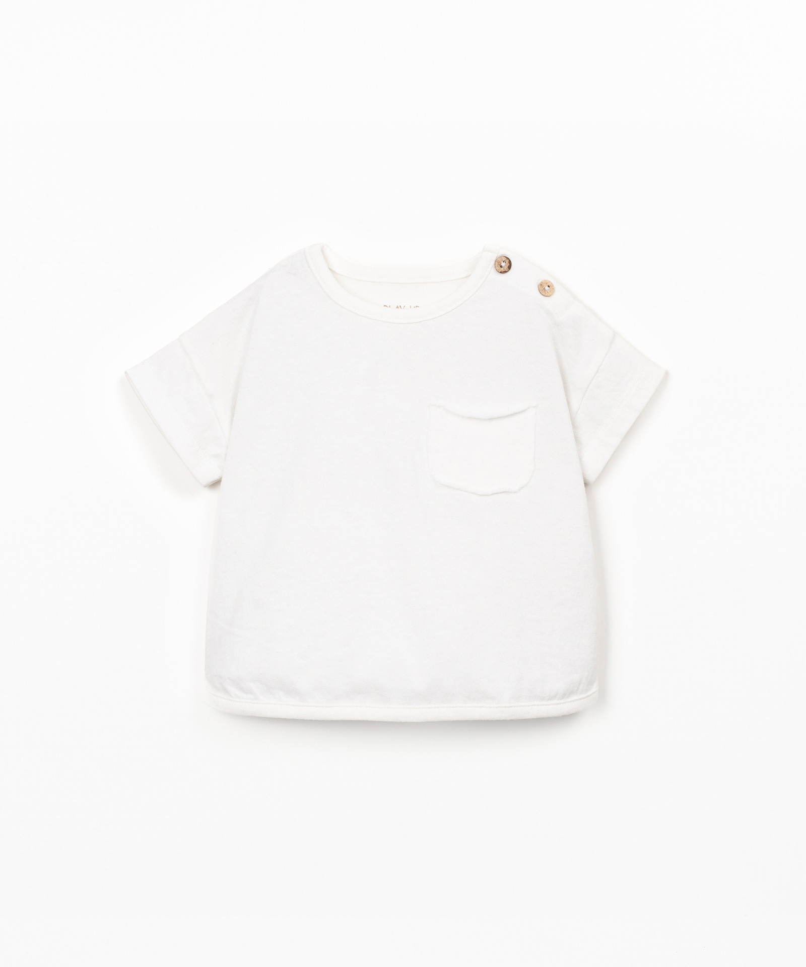 T-shirt de malha com mistura de algodão orgânico e algodão reciclado