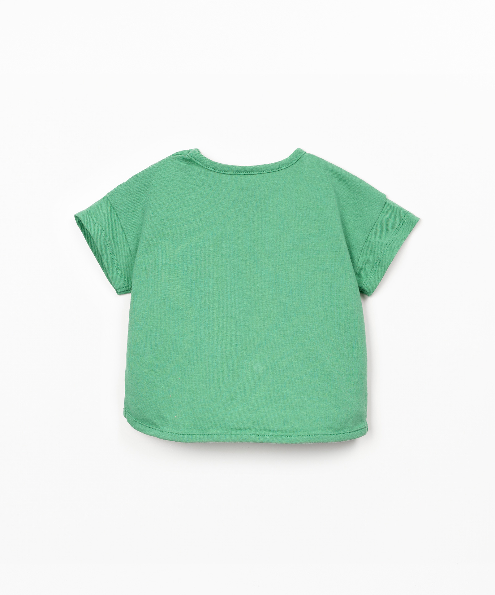 T-shirt de malha com mistura de algodão orgânico e algodão reciclado
