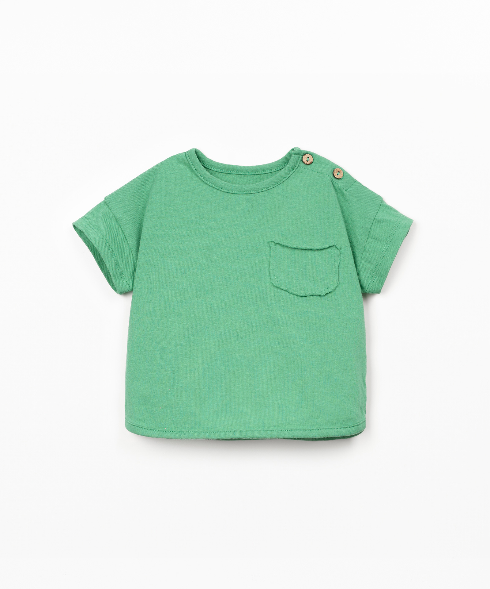 T-shirt de malha com mistura de algodão orgânico e algodão reciclado