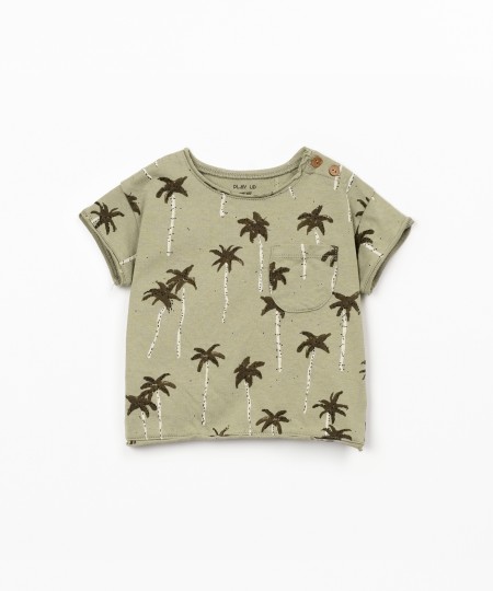 T-shirt com estampado de palmeiras