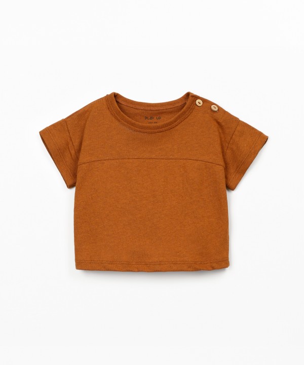 T-shirt in blend of natural fibers