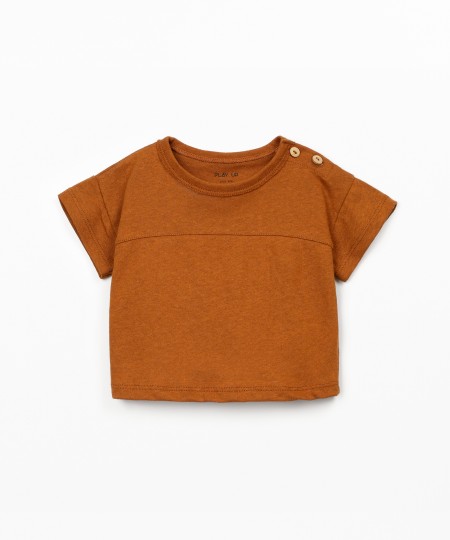 T-shirt in blend of natural fibers