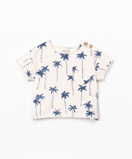 T-shirt com estampado de palmeiras