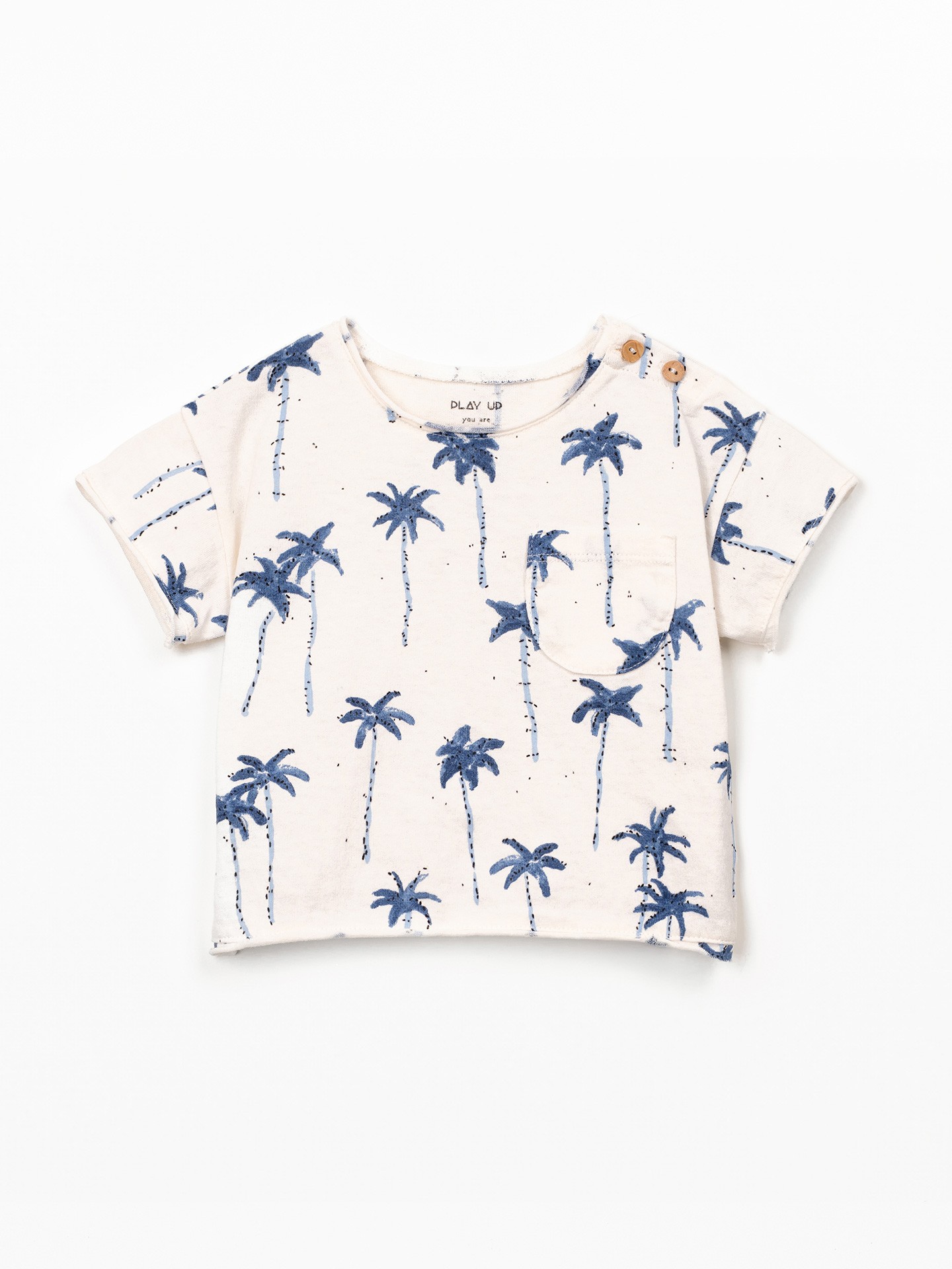 Camiseta con estampado de palmeras
