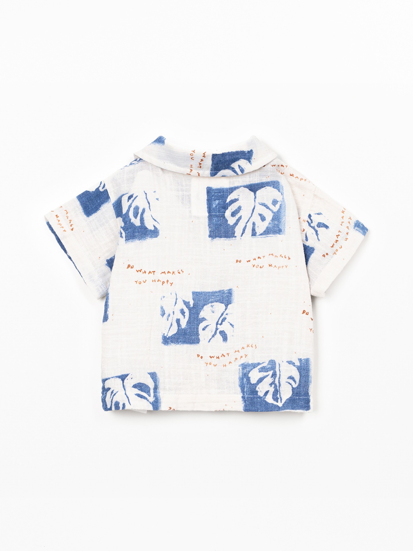 Camisa de algodón orgánico con estampado de monstera