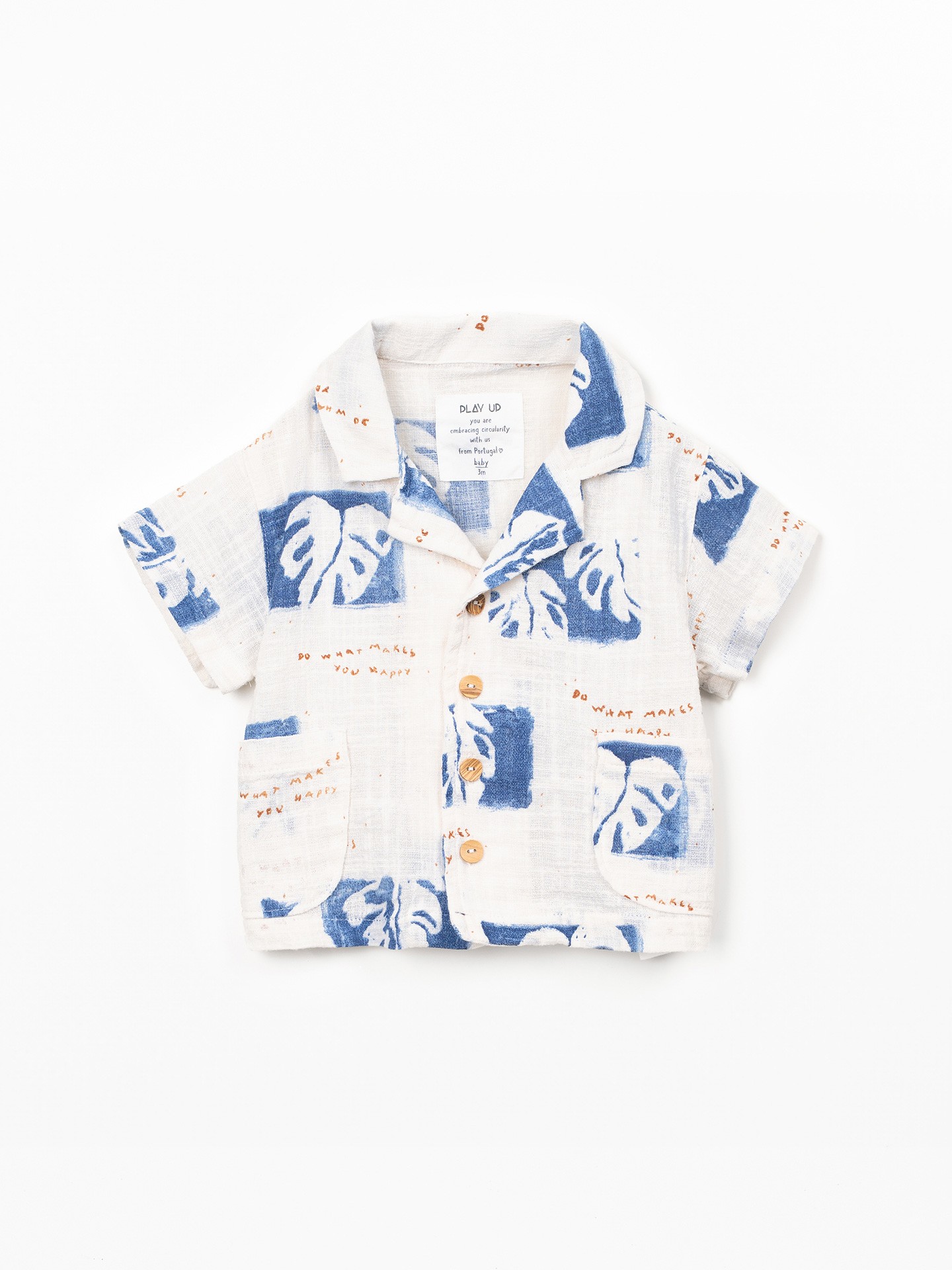 Camisa de algodón orgánico con estampado de monstera